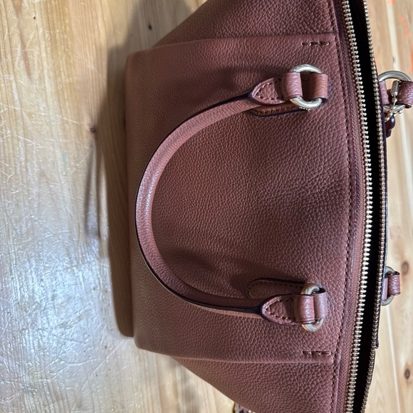 Coach Brown Leather Elise Satchel Purse Handbag Cognac Saddle Brown - Picture 13 of 16